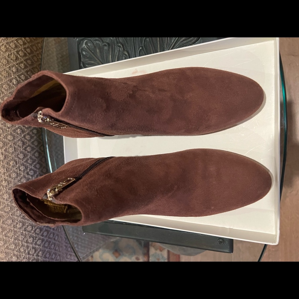 Coach Maya suede polished calf booties